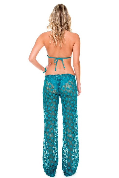 Luli Fama Cosita Buena Crochet Illusion Halter Top